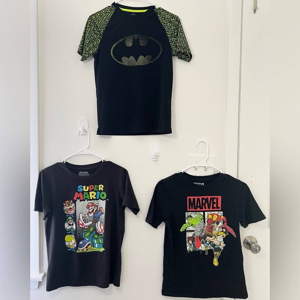 Superhero T-Shirts -Size Boys 10/12 (Lot of 3)